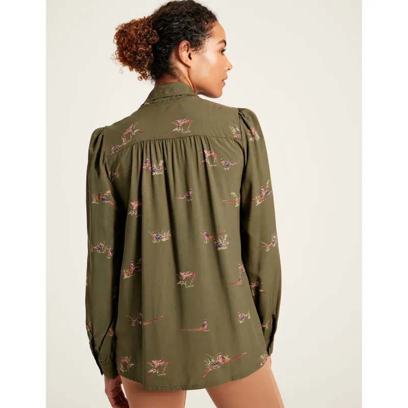 Joules Ladies Everly Tie Neck Blouse - Heritage Pheasants-2